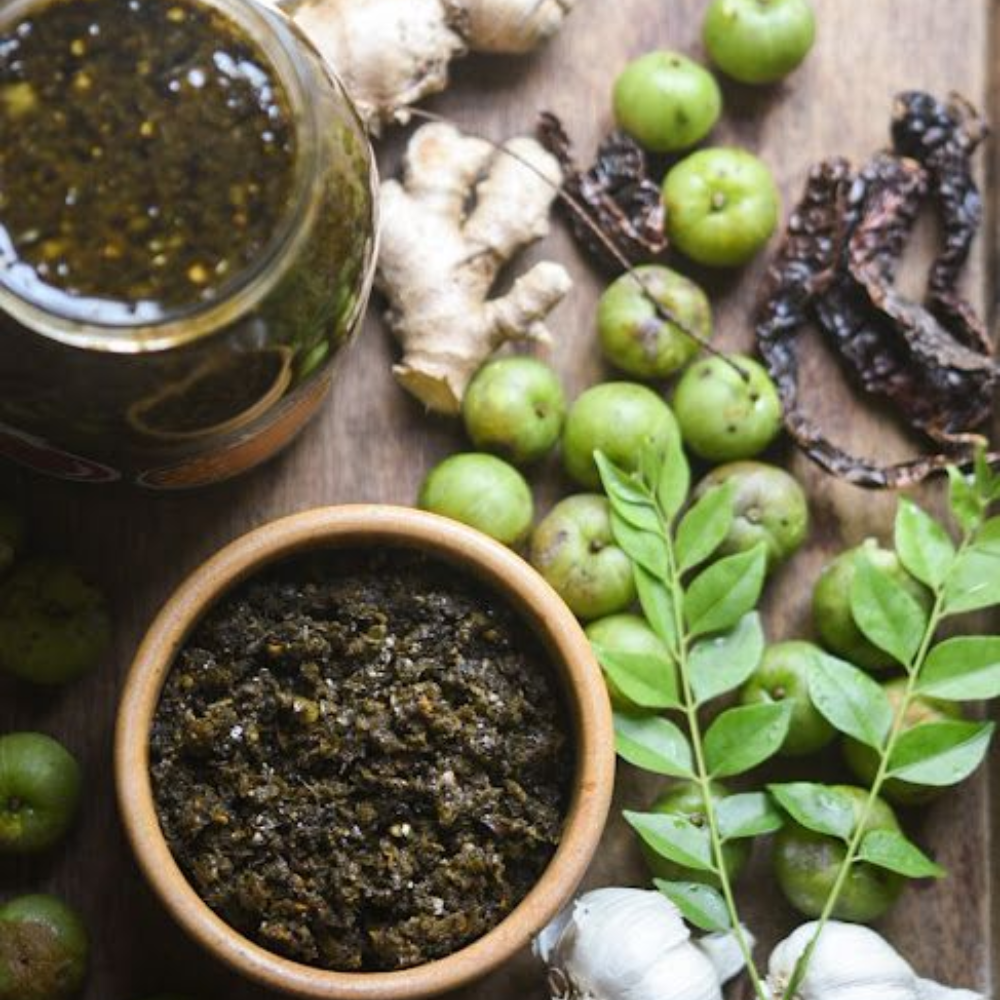 curry leaf pickle (karivepaku nilva pachadi)