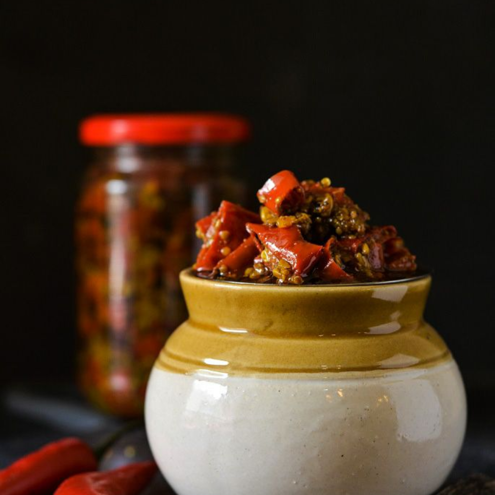 pandumirchi pickle (red chilli pickle)