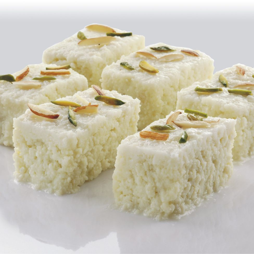 white kalakand (milk cake)